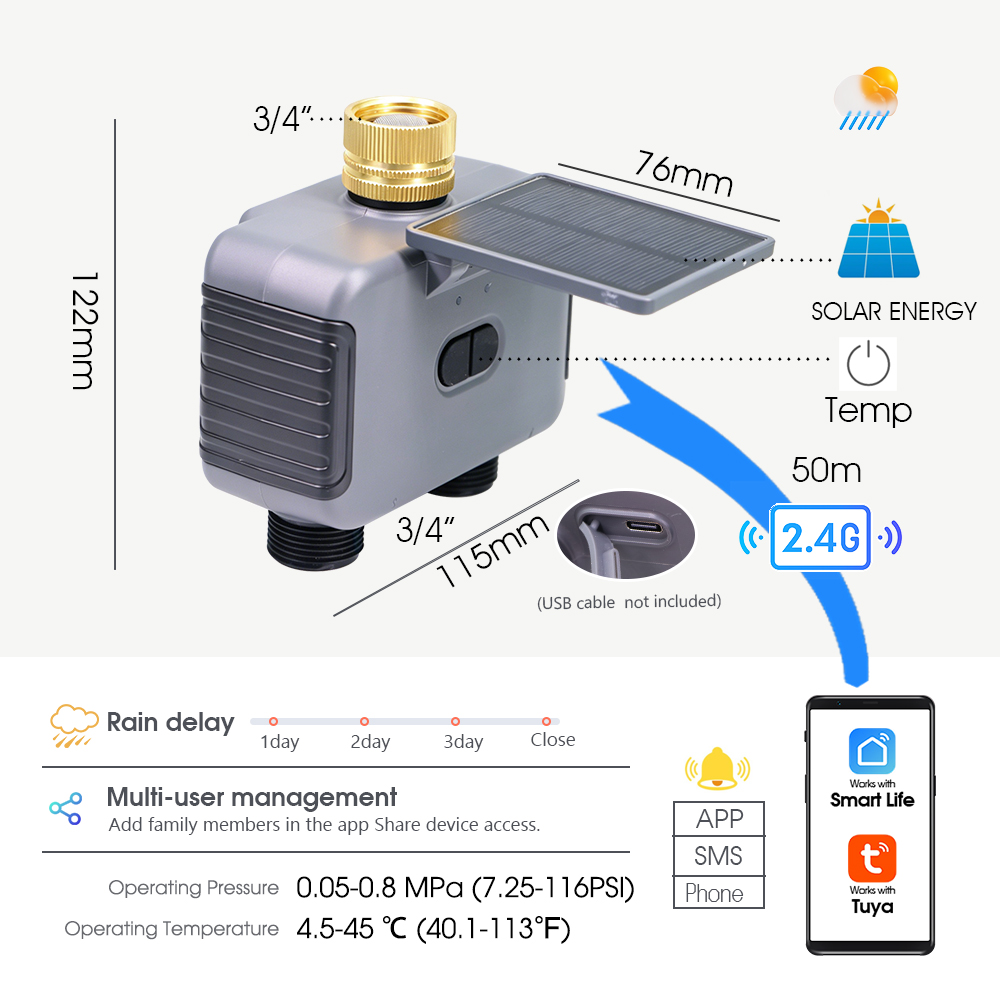 Tuay Smart Solar 2-Zone Wateri - Smart Garden Zone 评论和价格