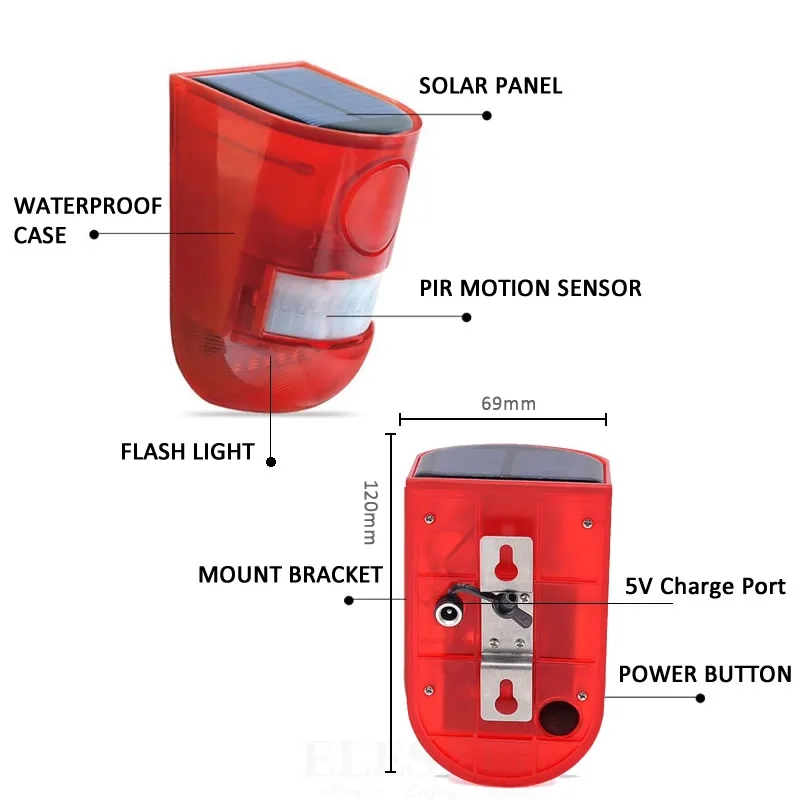 Waterproof Solar Powered Alarm - Smart Garden Solar Lights 评论和价格
