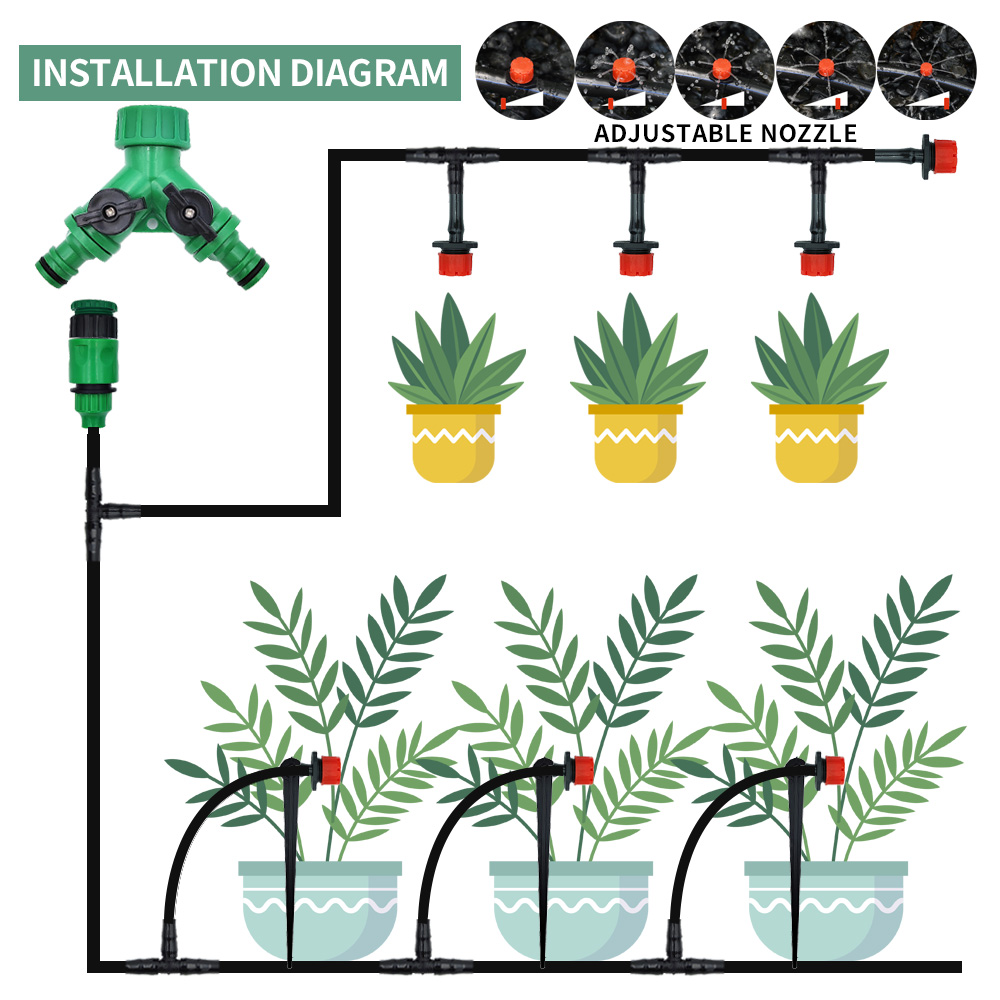 Greenhouse 15M-30M DIY Drip Ir - Smart Garden Sprinkler System 评论和价格