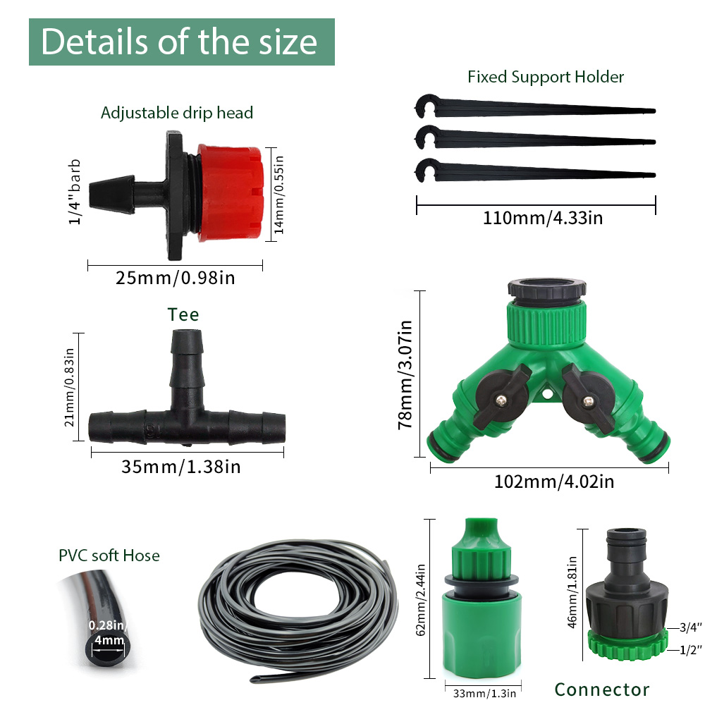 Greenhouse 15M-30M DIY Drip Ir - Smart Garden Sprinkler System 评论和价格
