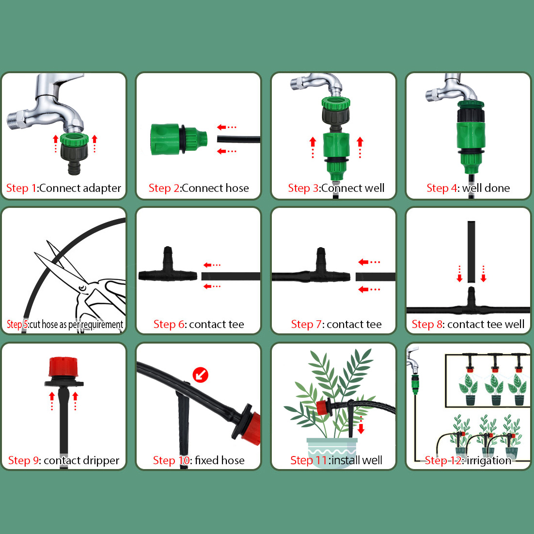 Greenhouse 15M-30M DIY Drip Ir - Smart Garden Sprinkler System 评论和价格