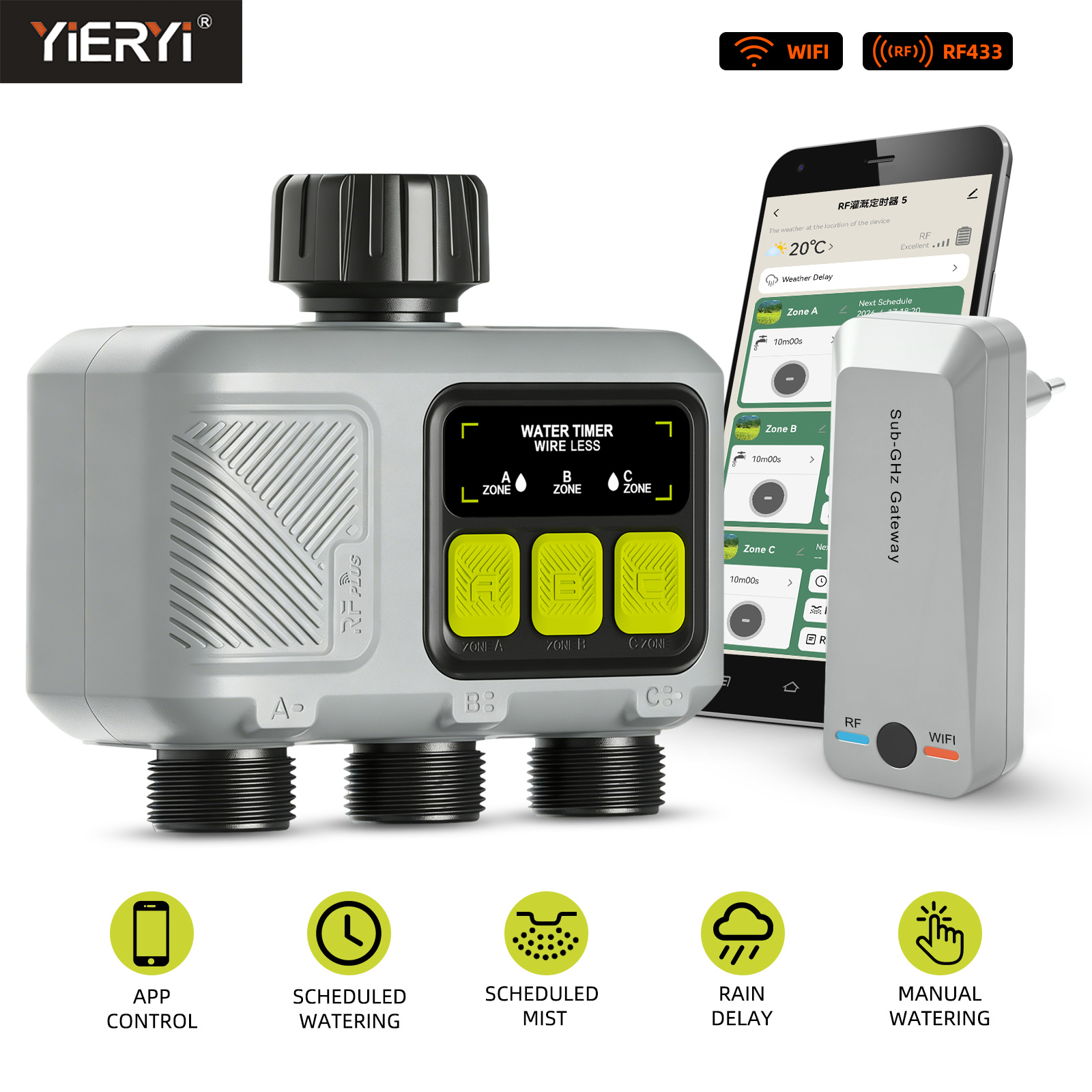 Yieryi 3-Zone Smart Water Time - Smart Garden Zone 评论和价格