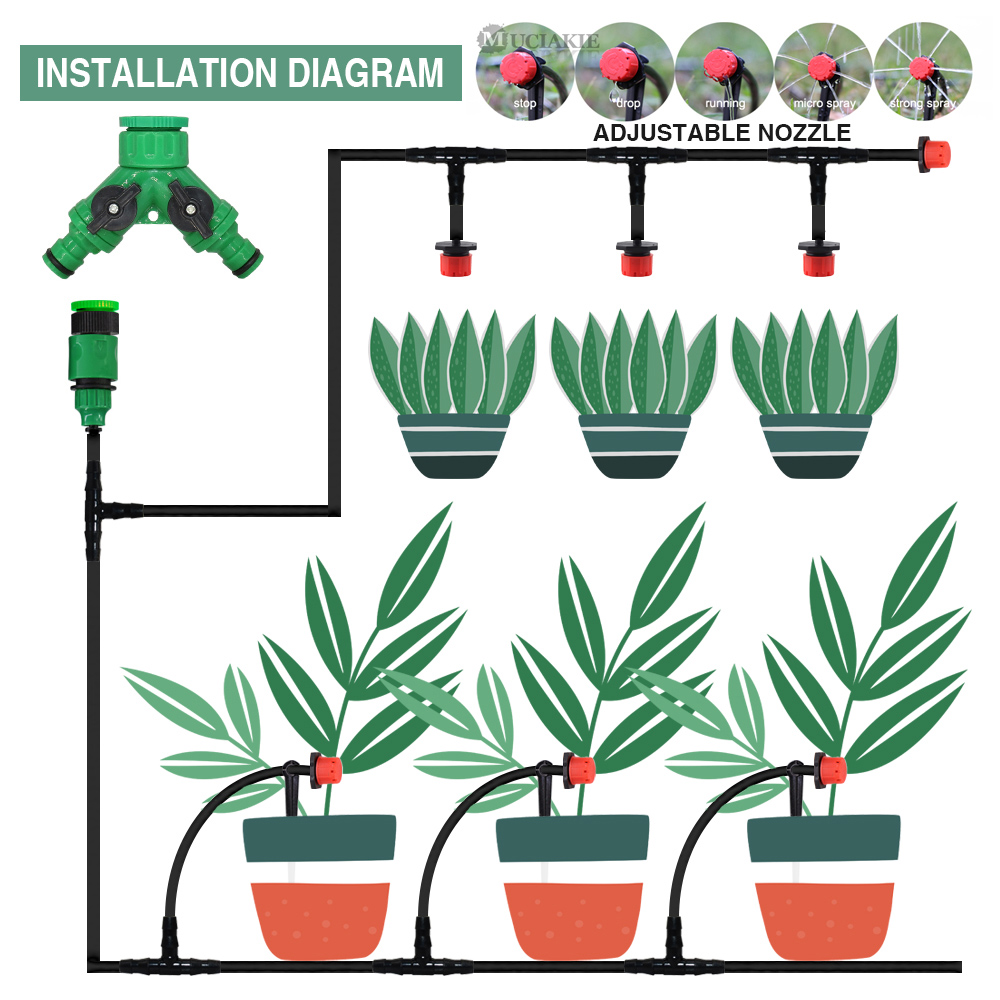 50-5M 1/4'' Hose Adjustable Dr - Smart Garden Sprinkler System 评论和价格