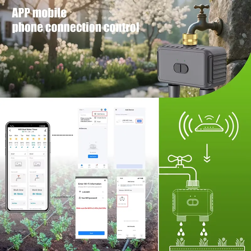 WAP01 WiFi APP Control Dual Ho - Smart Garden Water 评论和价格