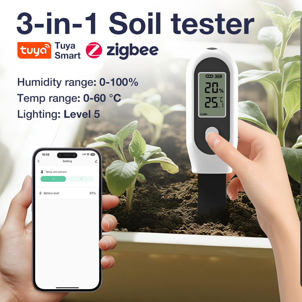 Tuya Zigbee 3 in 1 Soil Temper - Smart Garden Home Assistant 评论和价格